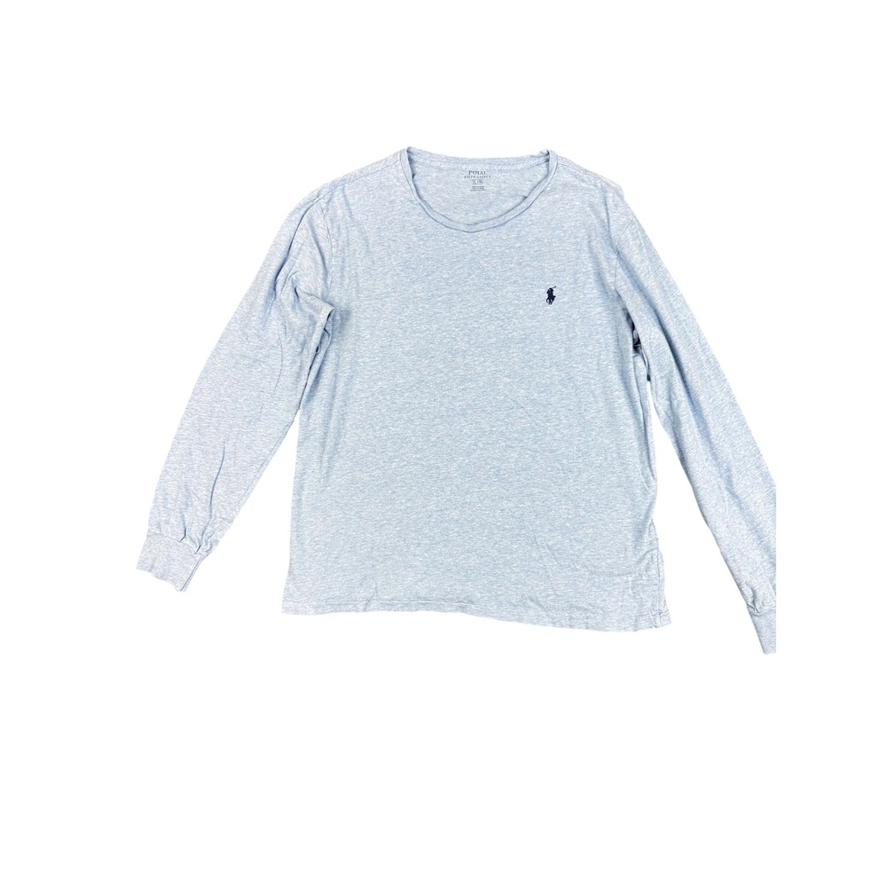 Polo Ralph Lauren Mens Sz Large Long Sleeve T Shirt Cotton Blue Casual Pullover